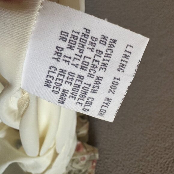 Vintage 70s Slip Dress Lingerie Sheer Floral Tier Cream Ivory Pink - Picture 9 of 13